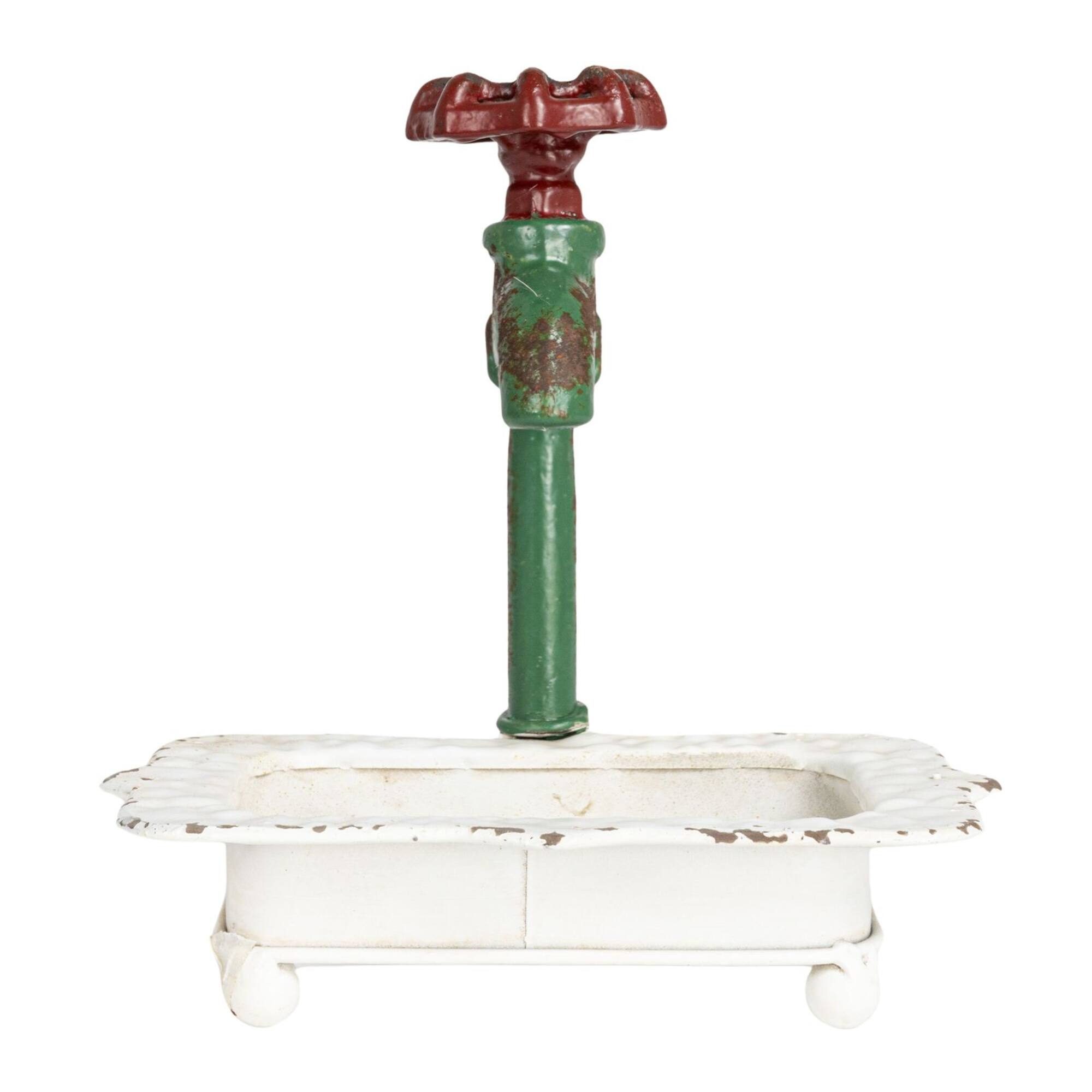 Charming Cast Iron Soap Dish with Miniature Faucet Detail